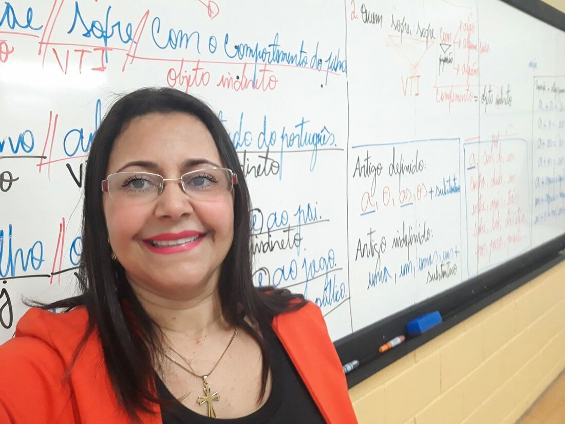 Teacher Amanda Collins, professora de inglês há mais de 12 anos